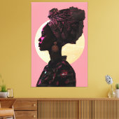 Grace in Pink: Afrikaanse erfgoedmuze Canvas Afdruk (Insitu (Woonkamer))