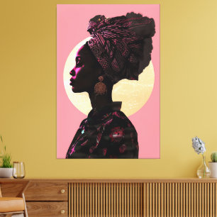 Grace in Pink: Afrikaanse erfgoedmuze Canvas Afdruk