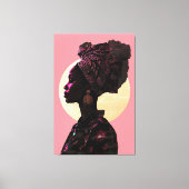 Grace in Pink: Afrikaanse erfgoedmuze Canvas Afdruk (Voorkant)