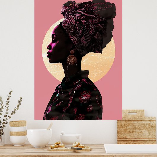 Grace in Pink: Afrikaanse erfgoedmuze Poster (Keuken)