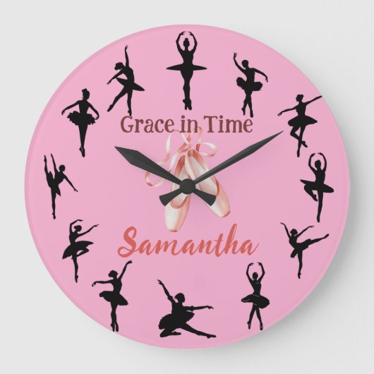 Grace in Time - Personalized Ballet Dancer Grote Klok (Voorkant)