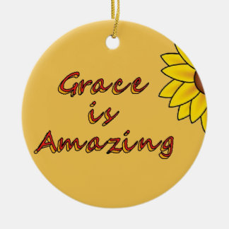 Grace is Amazing - Zonnebloem Keramisch Ornament