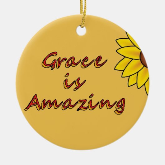 Grace is Amazing - Zonnebloem Keramisch Ornament (Voorkant)