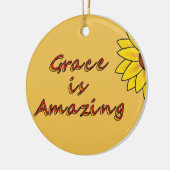Grace is Amazing - Zonnebloem Keramisch Ornament (Links)