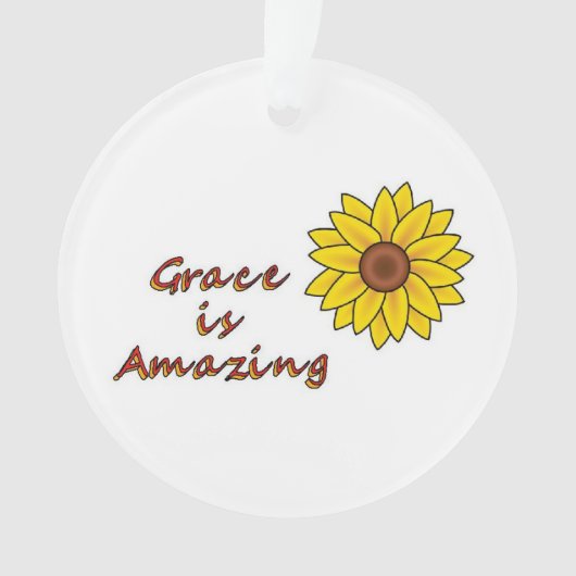 Grace is Amazing - Zonnebloem Ornament (voorkant)