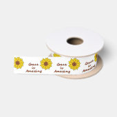 Grace is Amazing - Zonnebloem Satijnen Lint (Spoel)