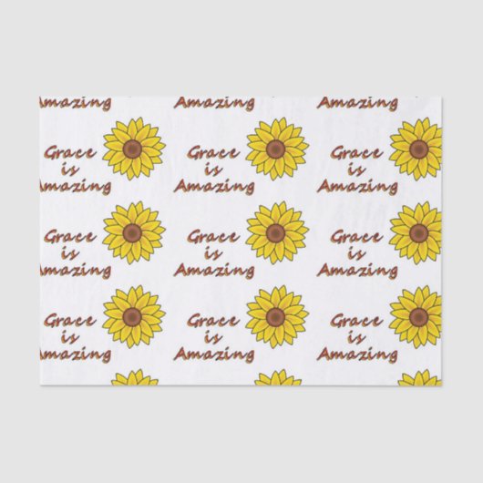 Grace is Amazing - Zonnebloem Tissuepapier (Voorkant)
