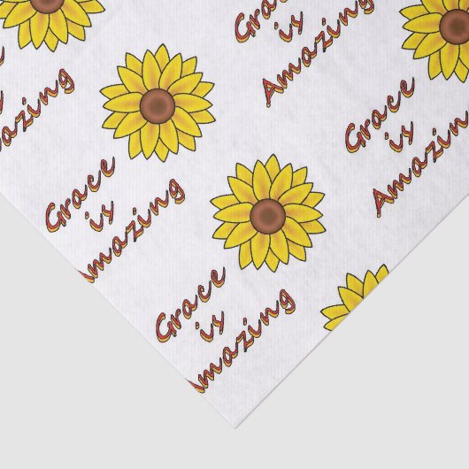 Grace is Amazing - Zonnebloem Tissuepapier (Detail)