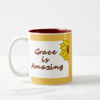 Grace is Amazing - Zonnebloem Tweekleurige Koffiemok