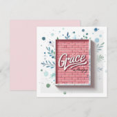 Grace is geweldig 3D roze bakstenen muur (Voorkant / Achterkant)
