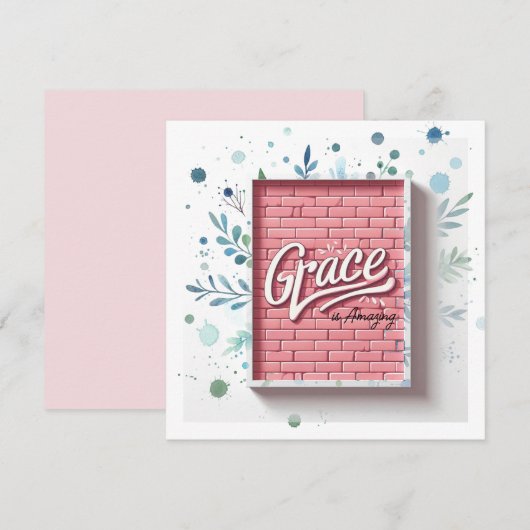 Grace is geweldig 3D roze bakstenen muur (Voorkant / Achterkant)