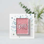 Grace is geweldig 3D roze bakstenen muur (Staand voorkant)