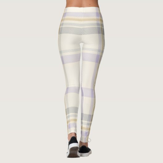 Grace Ivory & Lavender Luxe Plaid Pattern Vol 72 Leggings (Achterkant)