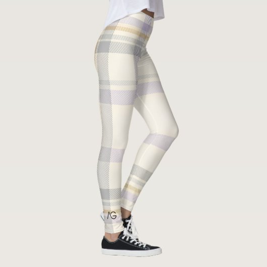 Grace Ivory & Lavender Luxe Plaid Pattern Vol 72 Leggings (Rechts)