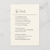 Grace Ivory Modern Wedding Informatiekaartje (Voorkant)