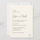 Grace Ivory Modern Wedding Kaart (Voorkant)