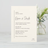 Grace Ivory Modern Wedding Kaart (Staand voorkant)