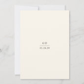 Grace Ivory Modern Wedding Kaart (Achterkant)