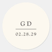 Grace Ivory Modern Wedding Ronde Sticker (Voorkant)