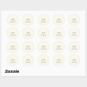 Grace Ivory Modern Wedding Ronde Sticker (Vel)