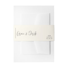 Grace Ivory Modern Wedding Uitnodigingen Wikkel