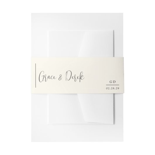 Grace Ivory Moderne Trouwdag Uitnodigingen Wikkel (Voorkant Voorbeeld)