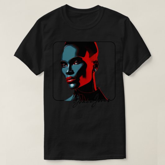 Grace Jones 80s Stijl Esthetisch Ontwerp T-shirt (Design voorkant)