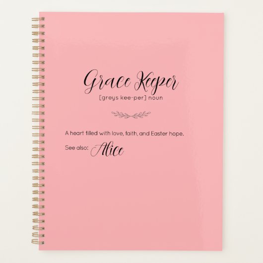 Grace Keeper Gepersonaliseerde Paashaas Planner (Voorkant)