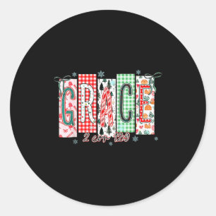 Grace Kerstmis Kerstman Coquette Strik Vrouwen Mei Ronde Sticker