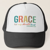 Grace Lest any should boast Christelijk Trucker Pet (Voorkant)