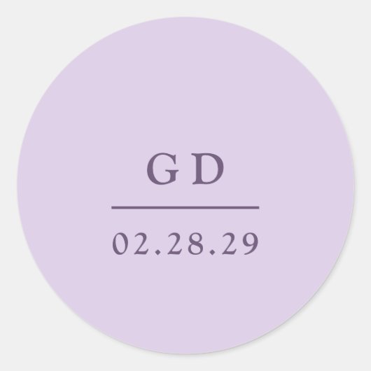 Grace Lila bruiloft Ronde Sticker (Voorkant)