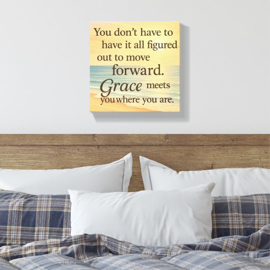 Grace Meets You – Uplifting Ocean-Inspired Canvas  (Insitu (Slaapkamer))