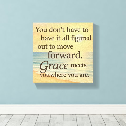 Grace Meets You – Uplifting Ocean-Inspired Canvas  (Insitu (Houten vloer))