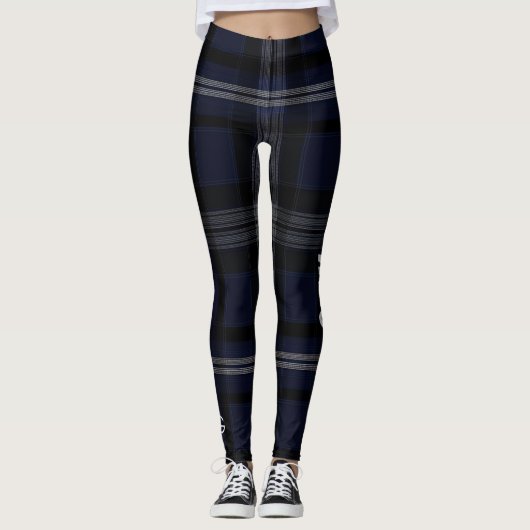 Grace Midnight Elegance Luxe Plaid Pattern Vol 26 Leggings (Voorkant)