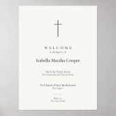 Grace Minimaal Kruis Doop Kerk Welkomstposter Poster (Voorkant)