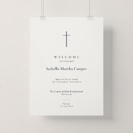 Grace Minimaal Kruis Doop Kerk Welkomstposter Poster