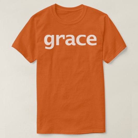 Grace minimale typografie witte tekst t-shirt (Design voorkant)