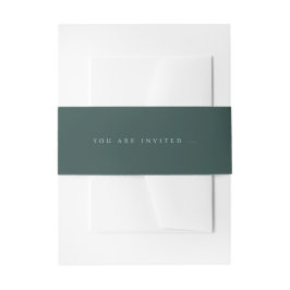 GRACE Modern Blue/Blauwgroen Invitation Belly Band Uitnodigingen Wikkel