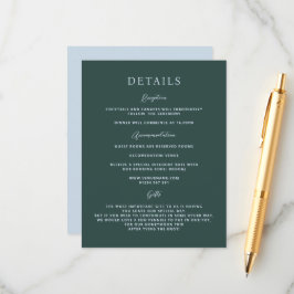 GRACE Modern Botanical Mist Wedding Enclosure Kaar Informatiekaartje