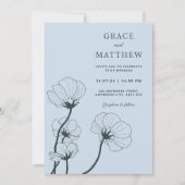 GRACE Modern Botanical Mist Wedding Invitation Kaart (Voorkant)