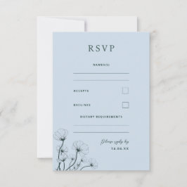 GRACE Modern Botanische Mist Wedding RSVP Kaart