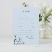 GRACE Modern Botanische Mist Wedding RSVP Kaart (Staand voorkant)
