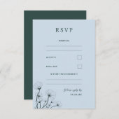 GRACE Modern Botanische Mist Wedding RSVP Kaart (Voorkant / Achterkant)