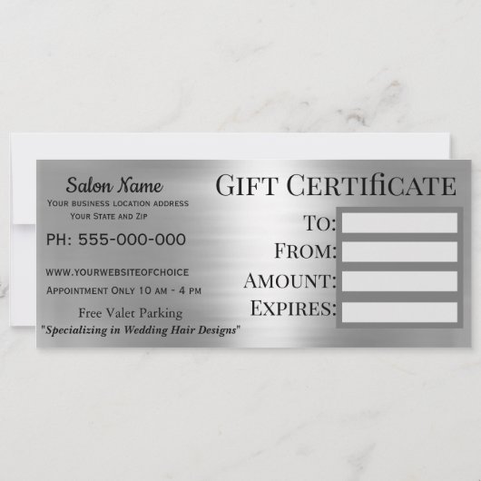 Grace Monroe Dubbele Schaar Cadeaubon Aankondiging (Achterkant)