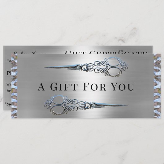 Grace Monroe Dubbele Schaar Cadeaubon Aankondiging (Voorkant / Achterkant)