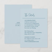 Grace Muted Blue Modern Wedding Informatiekaartje (Voorkant / Achterkant)