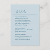 Grace Muted Blue Modern Wedding Informatiekaartje (Voorkant)