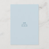 Grace Muted Blue Modern Wedding Informatiekaartje (Achterkant)