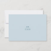 Grace Muted Blue Modern Wedding RSVP Kaartje (Achterkant)