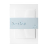 Grace Muted Blue Modern Wedding Uitnodigingen Wikkel (Voorkant Voorbeeld)